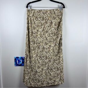 Vintage Kathie Lee 90s Y2K Brown Sunflower Midi Skirt Western Country Size 12